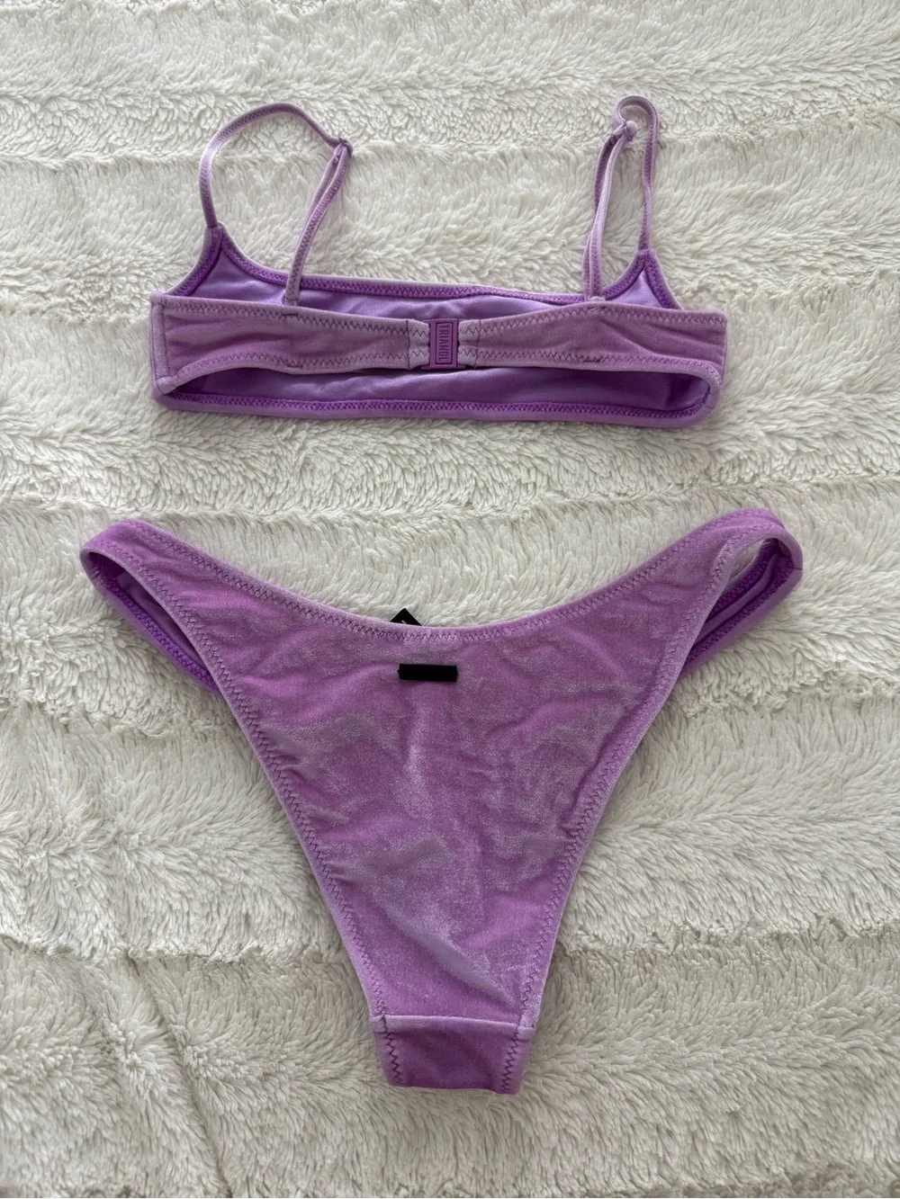 Triangl Lilac Velvet Bikini Set - Two-Piece Swimsuit, Size Small